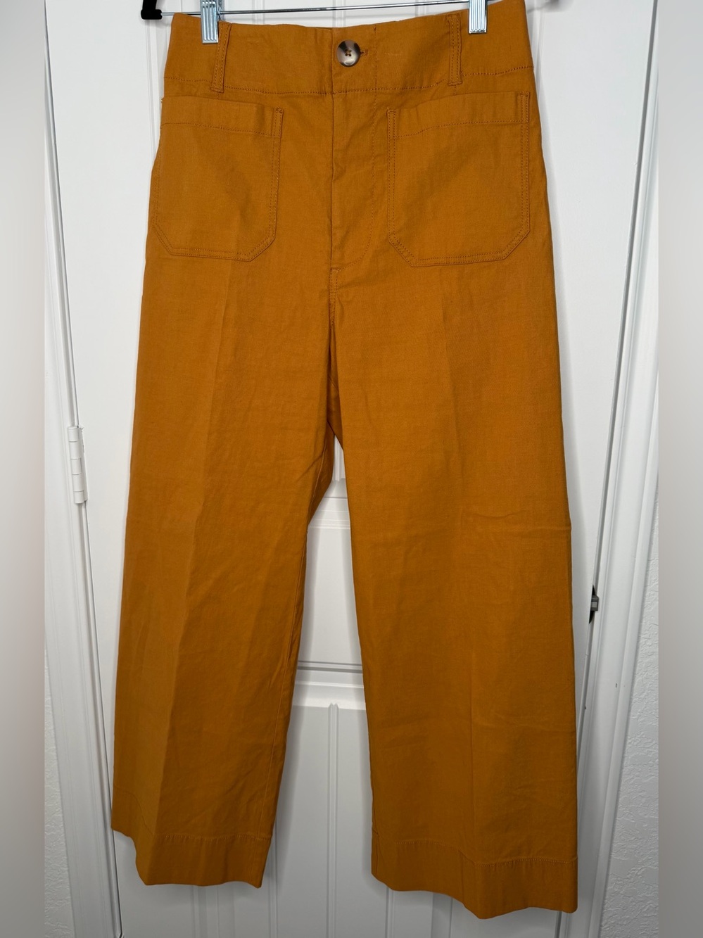 Maeve Anthropologie The Colette Wide Leg Cropped Pants Womens 28 Tan/bronze